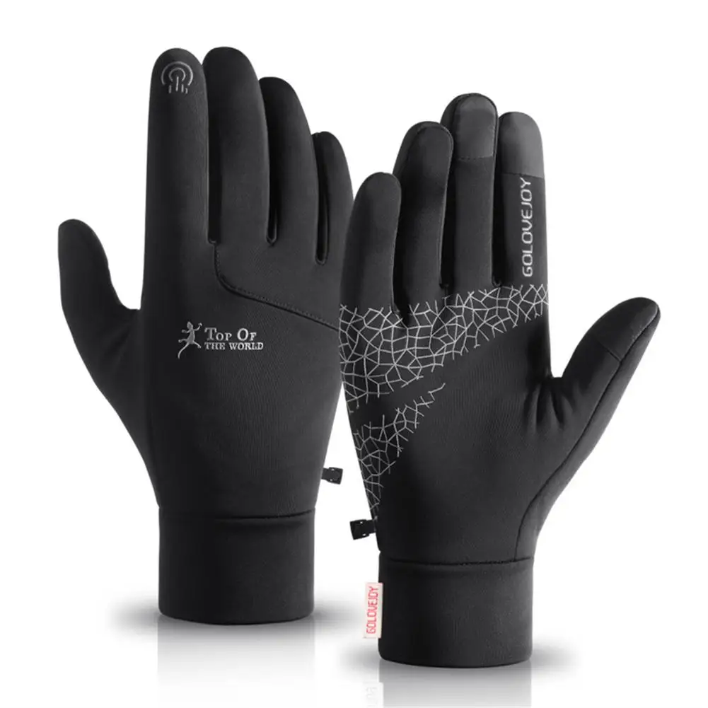 

1 Pair Of Non-slip Nylon Waterproof Warm Gloves Touch Screen Gloves For Outdoor Hiking Cycling