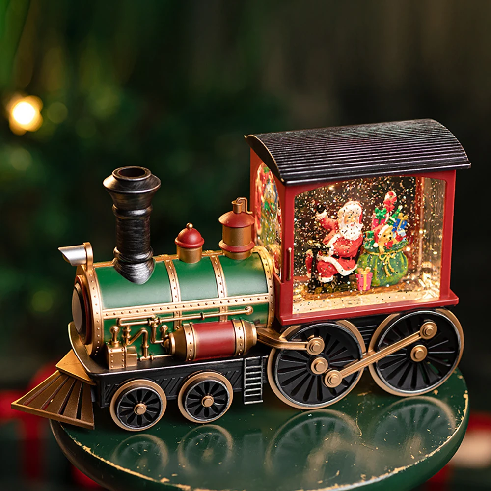 

Kerst Ornament Kerstman Rijden De Trein Met Sneeuwvlokken Muziekdoos Xmas Kid Speelgoed Cadeau Voor Thuis Decoratie