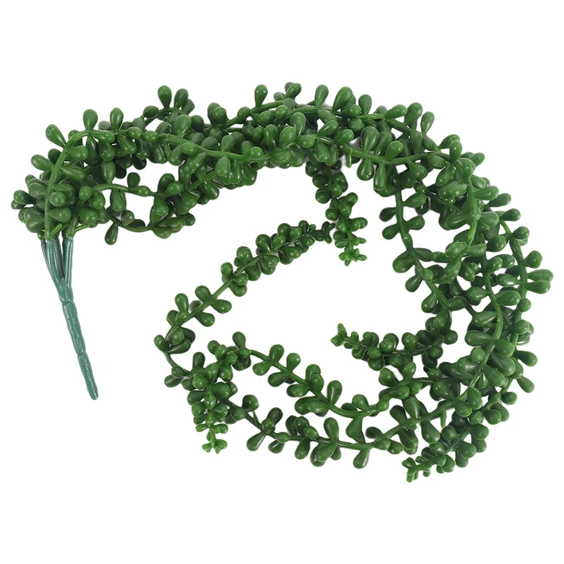 

5Pcs Artificial Succulents Hanging Plants Bulk 2.4FT Large Fake String Of Pearls For Wall Home Garden Decor(Unpotted)
