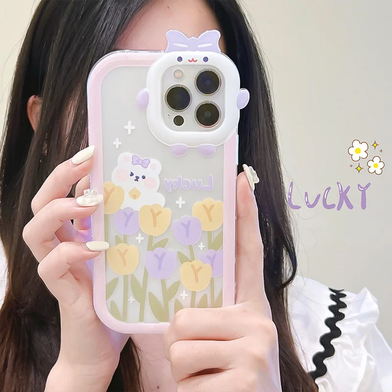 

Flower Case For Iphone 13 Pro Max Cover Iphone 11 14 12 Pro Max 7 8 Plus XR X Xs SE 2020 6s 13promx Silicon Little Monster Funda