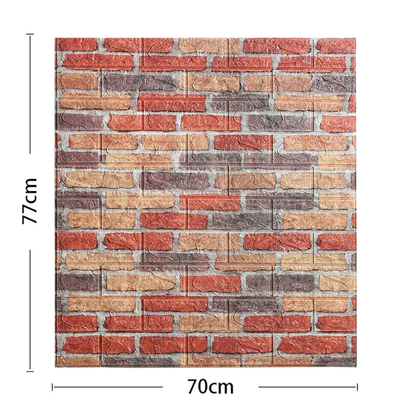

1Pc PVC 3D Retro Brick Wall Sticker Waterproof Self-Adhesive Wallpaper DIY Living Room Kids Room Bedroom TV Wall Home Decoration