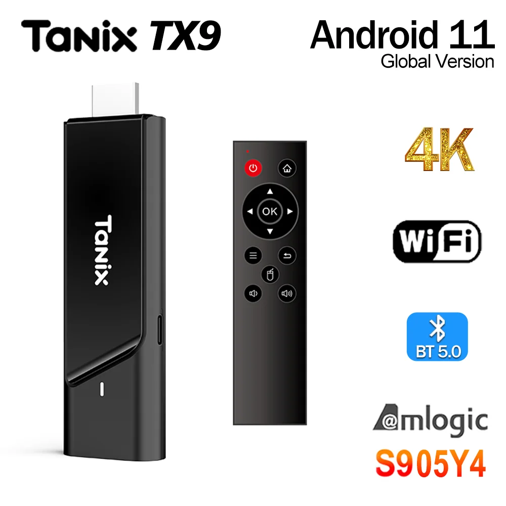 Смарт ТВ-приставка TANIX TX9 Android 11 AV1 Amlogic S905Y4 2 Гб 16