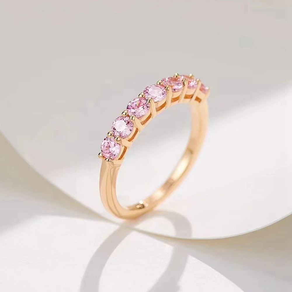 Wong Rain 18K позолоченное кольцо из стерлингового серебра 925 пробы с круглой огранкой