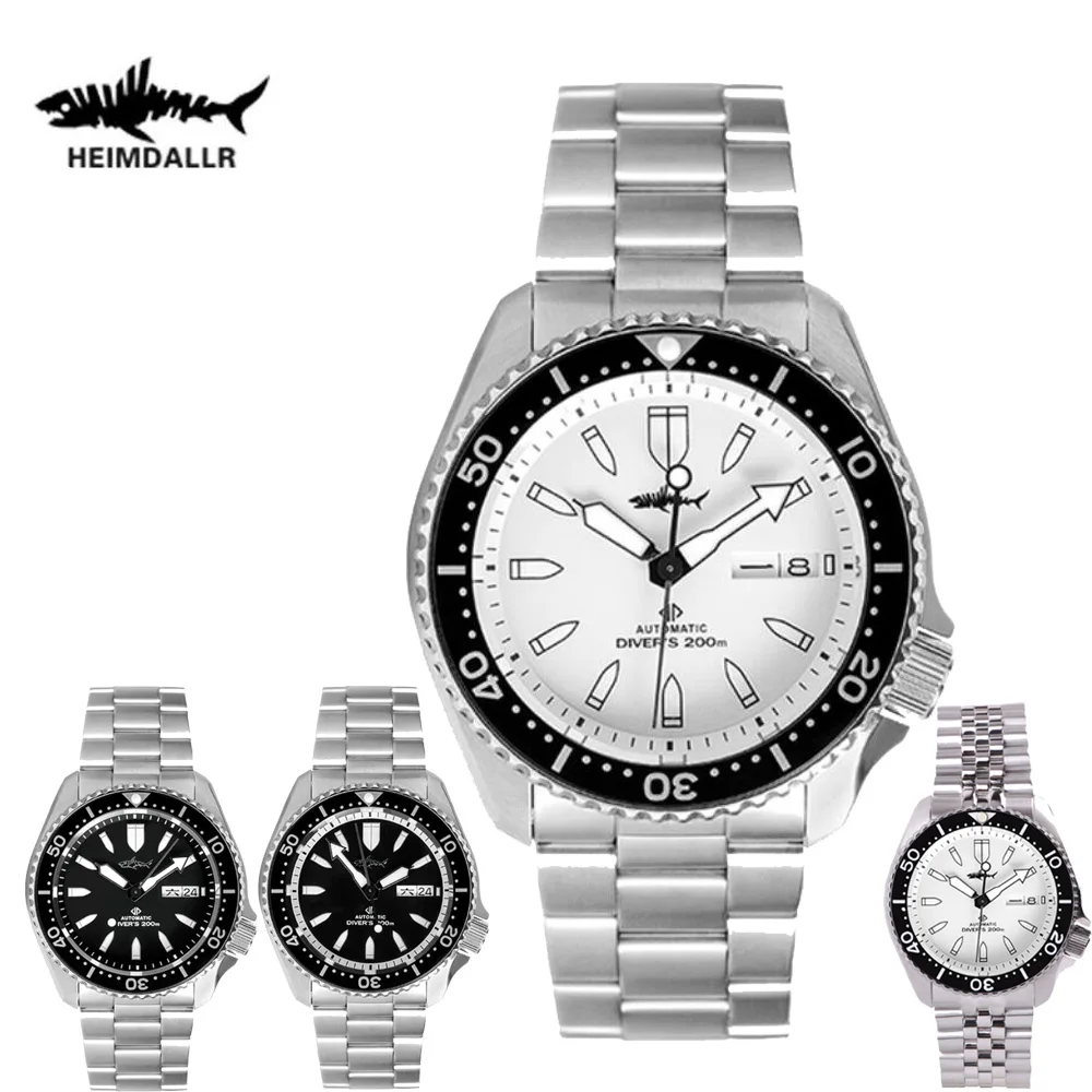 

HEIMDALLR Sharkey SKX Mechanical Watch Men Dive Sapphire White Dial Luminous NH36A Mov Automatic Water Resistant Skx007 Watches