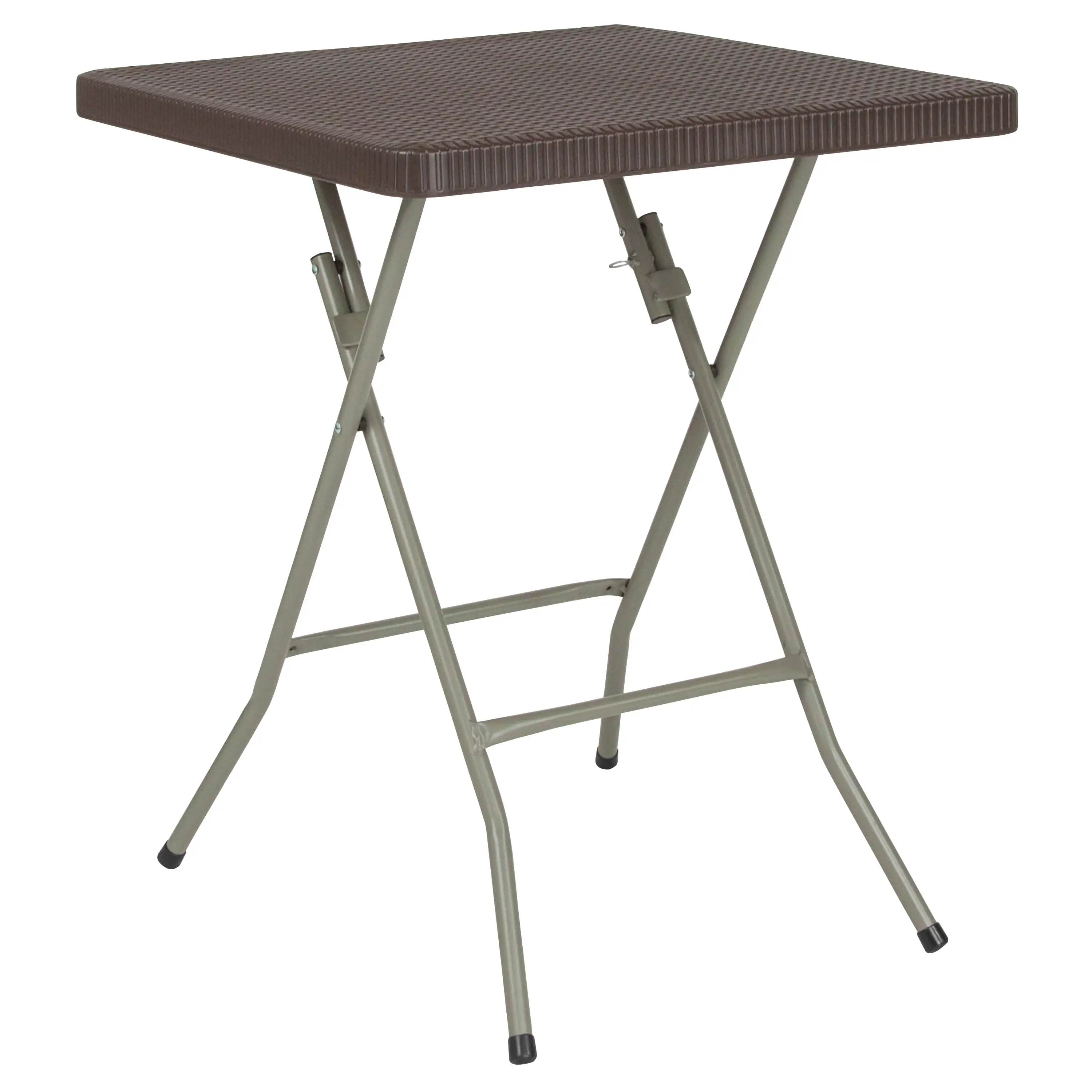 

Flash Furniture 1.95-Foot Square Brown Rattan Plastic Folding Table