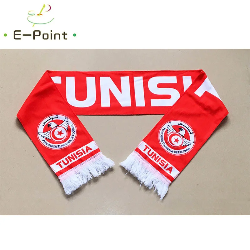 

145*16 cm Size Tunisia National Football Team Scarf for Fans 2022 Football World Cup Russia Double-faced Velvet Material