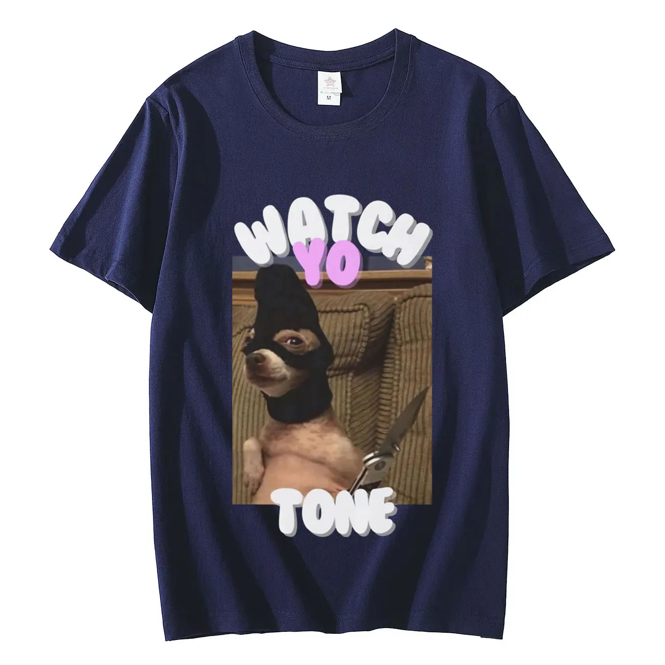 Футболка с рисунком собаки и мема для часов Yo Tone Повседневная модная футболка