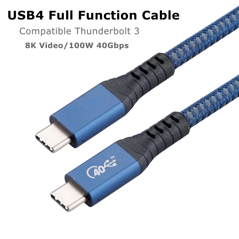 

Двойной USB-кабель, совместимый с Thunderbolt 3 USB-C 8K 60Hz HD Video 40Gbps Data 100W 5A, быстрая зарядка для Macbook Pro USB Type C