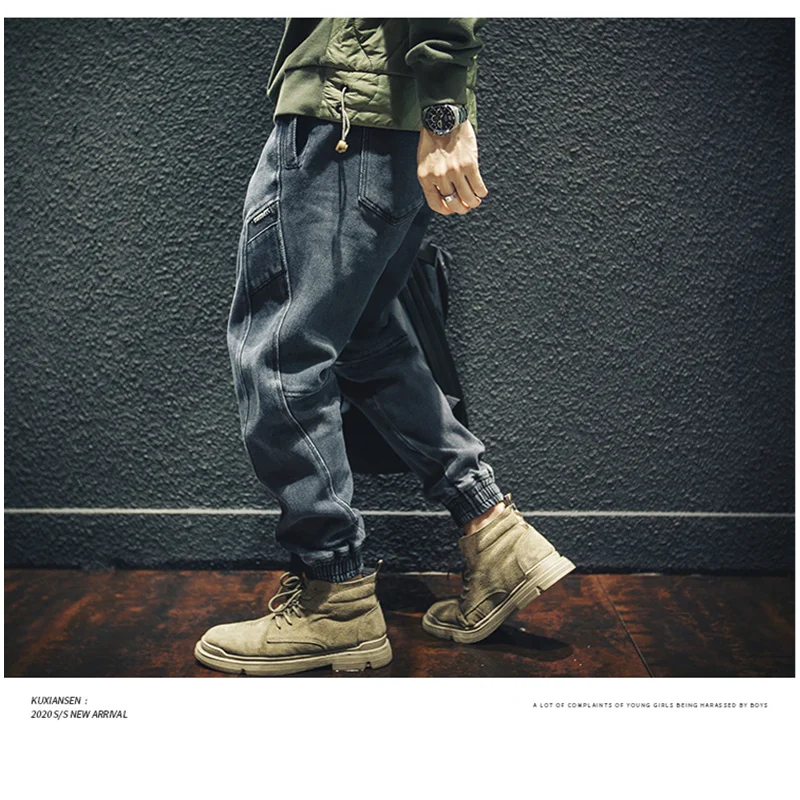 Men Clothing Autumn and Winter New Straight Loose Cylinder Jeans Vintage Chaopai Comfortable Black Large Harun Trousers Women