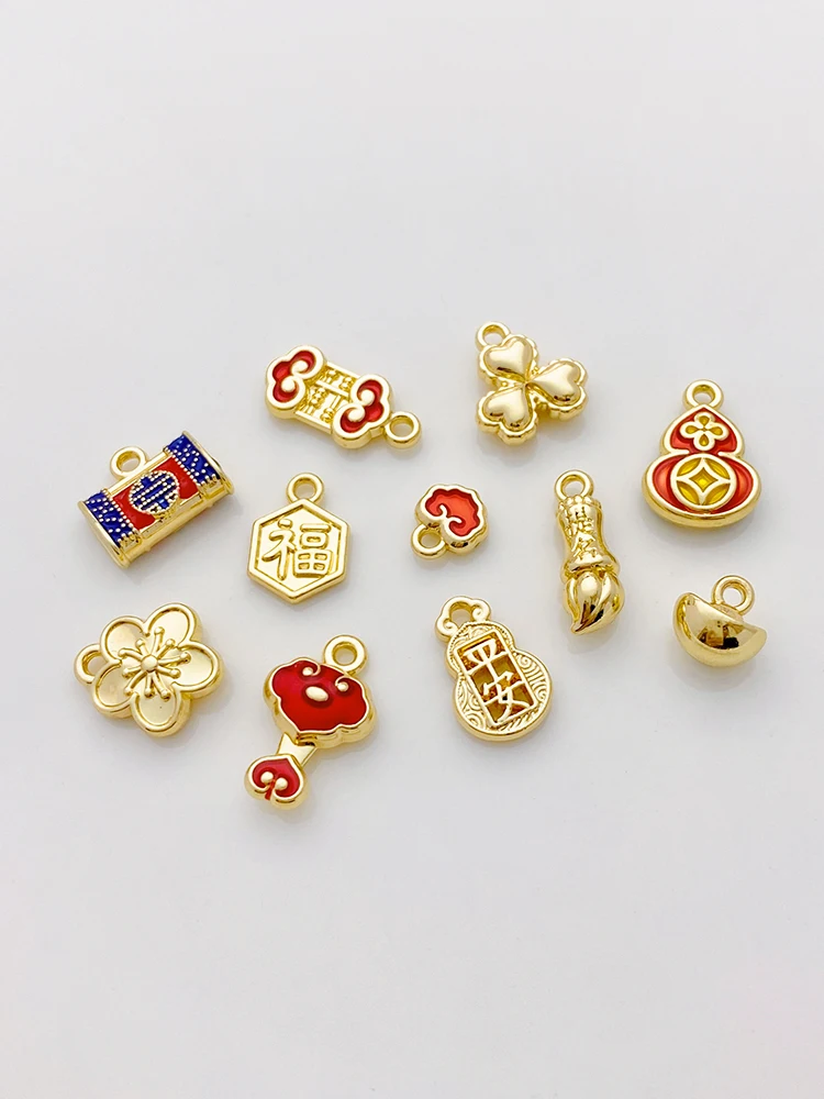 4K позолоченный цветной кулон в виде тыквы Ru с цветком небольшой ручной работы