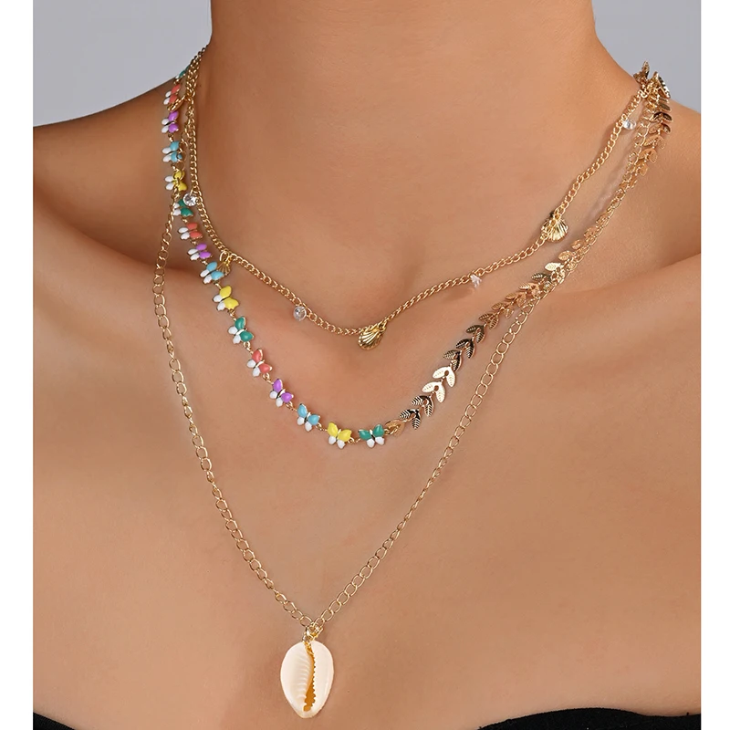 Дизайнерское ожерелье в богемном стиле с красочной подвеской и бантом для женщин