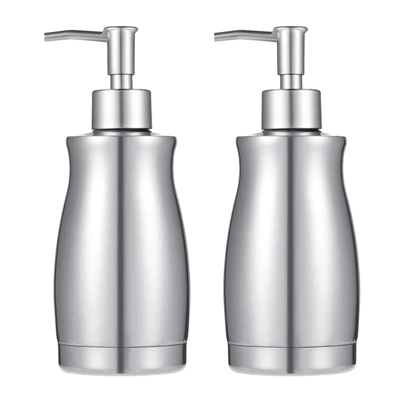 

2Pcs Stainless Steel Countertop Soap Dispenser 13.5 Oz - Rust And Leak Proof Liquid Hand Soap Pump, For Kitchen Sink