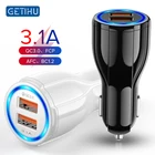 Автомобильное зарядное устройство GETIHU PD 3,0 А с двумя USB-портами и светодиодной подсветкой