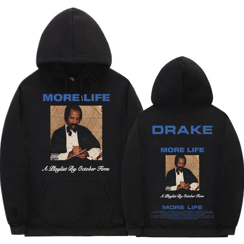 

Rapper Drake Hoodie Album Musik Lebih Hidup Hoodie Gambar Grafis Vintage Pria Wanita Hip Hop Kaus Longgar Streetwear