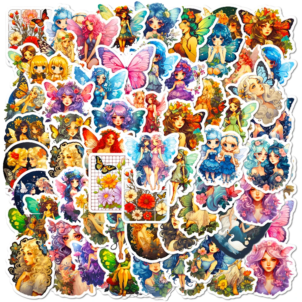 

10/50Pcs милые бабочки фея мультфильм наклейки пакет для детей ноутбука скрапбук украшения стены украшения граффити наклейки наклейки