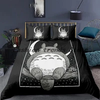 totoro cute cartoon anime bedding set 23 pieces spirited away duvet cover custom bed quilt cover for kids boy adults bedclothes