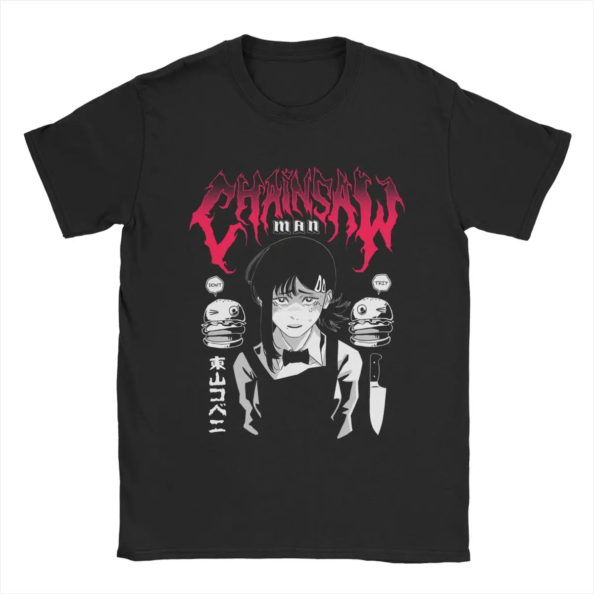

Kobeni Metal Chainsaw Man T Shirts for Men 100% Cotton Funny T-Shirt Crewneck Anime Tees Short Sleeve Clothing New Arrival