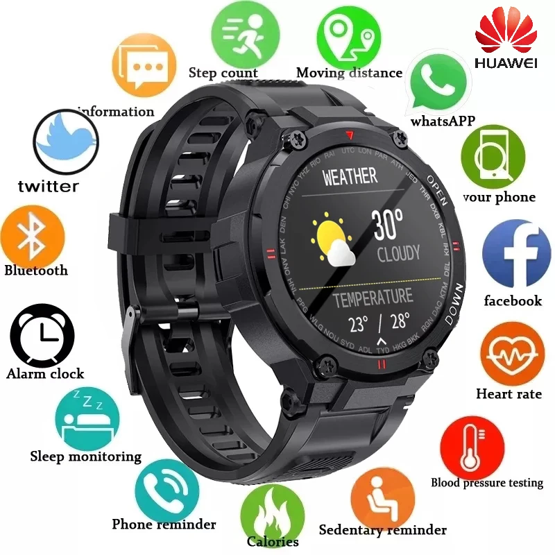 

Huawei Smart Watch Men Sports Fitness Bluetooth Call Multifunction Music Control Alarm Clock Reminder Men Smartwatch For Phone