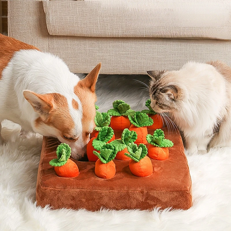 

Dog Cat Toy Carrot Plush Pet Vegetable Chewing Toys Pet Plush Training Toys That Promote Natural Foraging Dogs Accessories