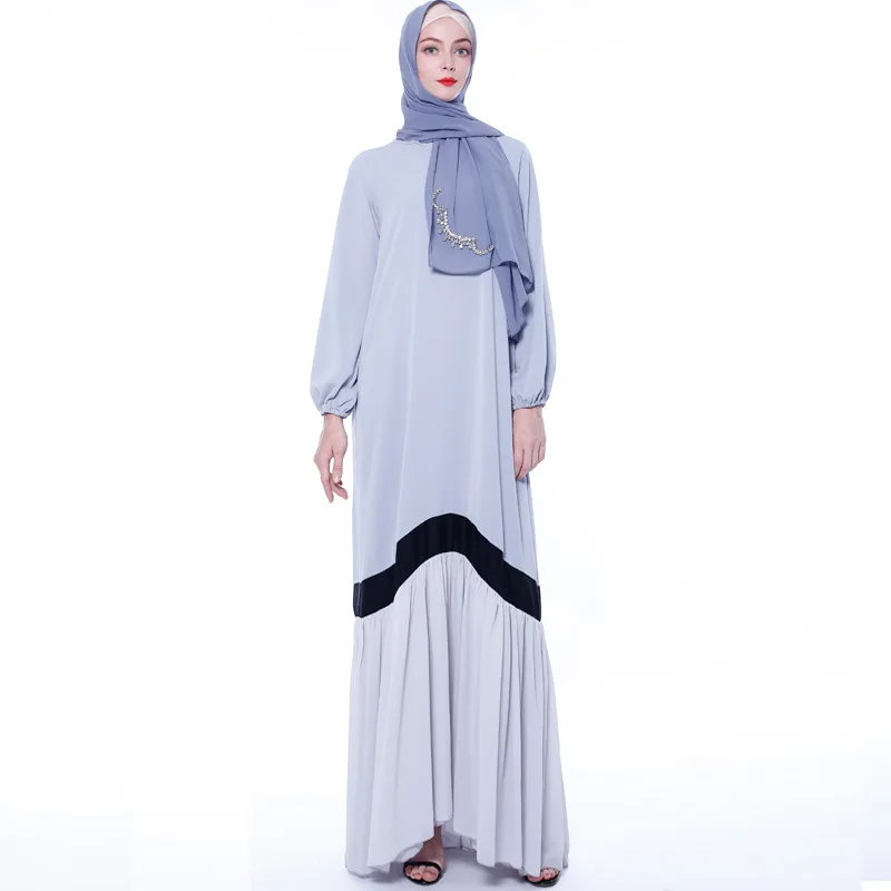 Платье женское длинное составного кроя, абайя в мусульманском стиле, арабское турецкое, Средний Восток, свободное Повседневное платье