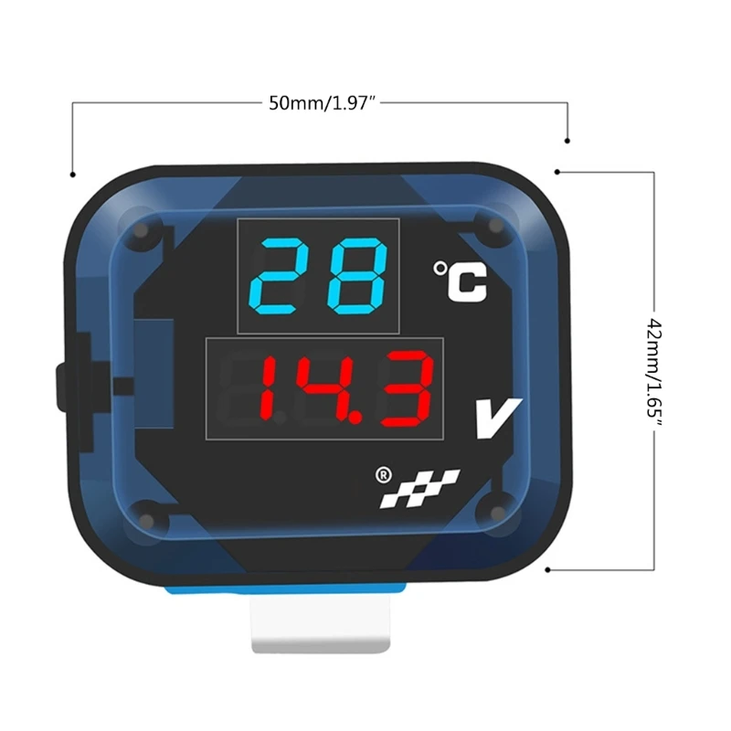 3 в 1 мотоциклетный термометр вольтметр с USB-портом для зарядки 12 В-24 В крепление на