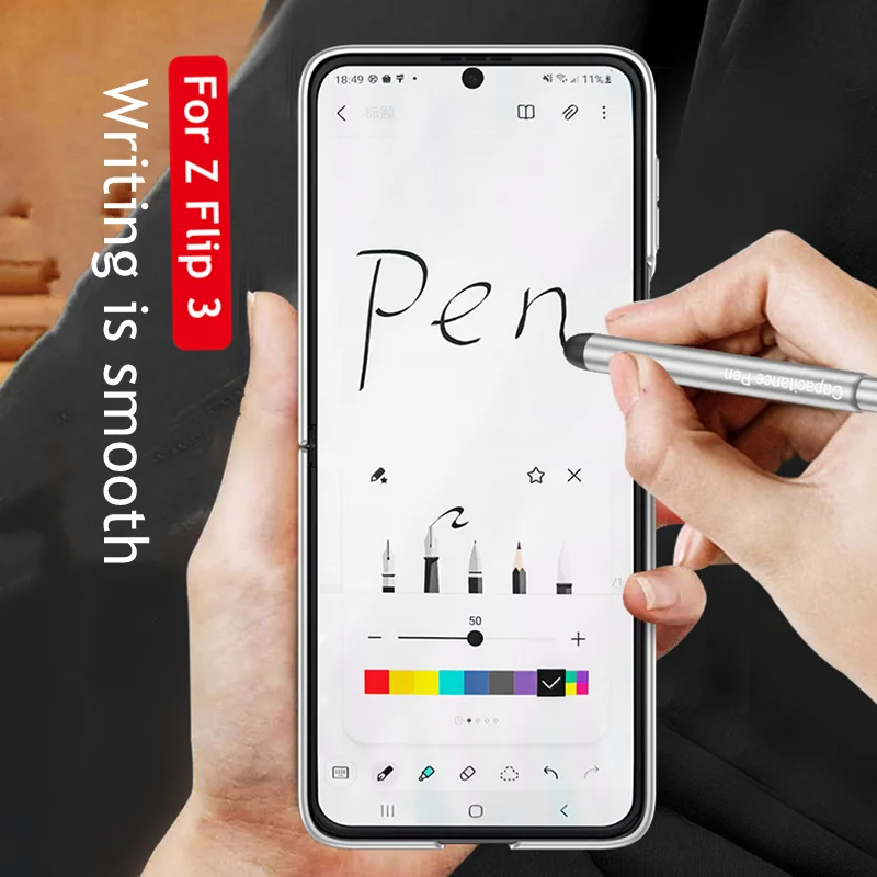 Выдвижной сенсорный Стилус для Samsung Galaxy Z Flip 3 стандартный стилус емкостная ручка