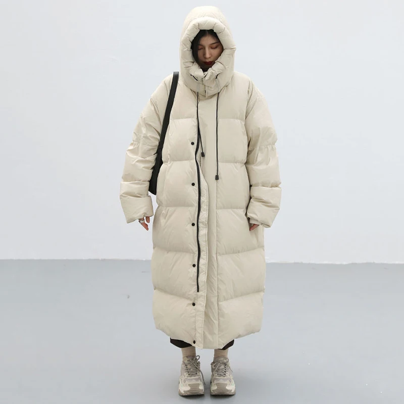 Длинная пуховая куртка с капюшоном INS оверсайз