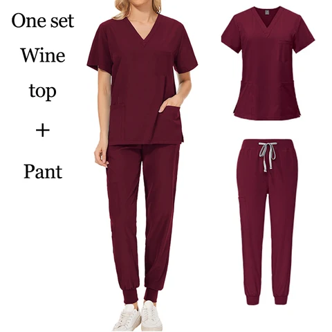 Women Men's Work Wear Custom Print Logos Name Scrubs Sets Salon Spa Surgical Customized Enfermeria Uniform Nursing Medical Suits