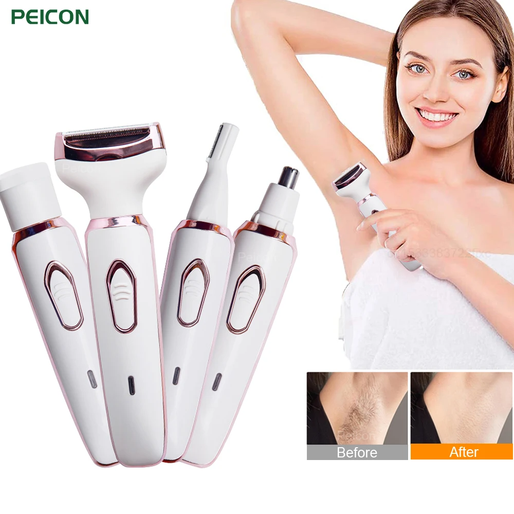 Электробритва 4 в 1 для женщин бритва с USB-зарядкой лица женский эпилятор тела