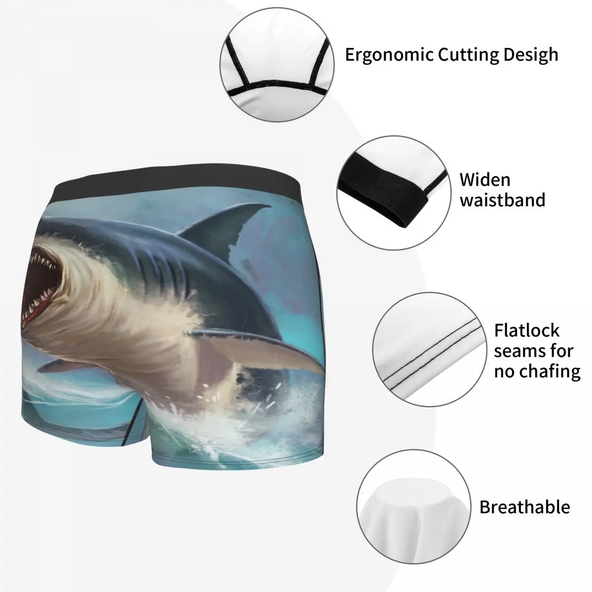 Боксеры мужские нижнее белье трусы-шорты с акулами удобные шорты - купить по