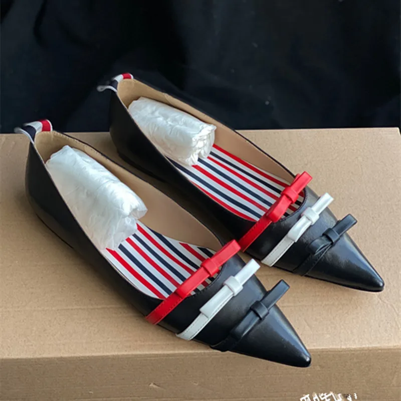 

Женская осенне-Весенняя разноцветная обувь в стиле ретро с бантом