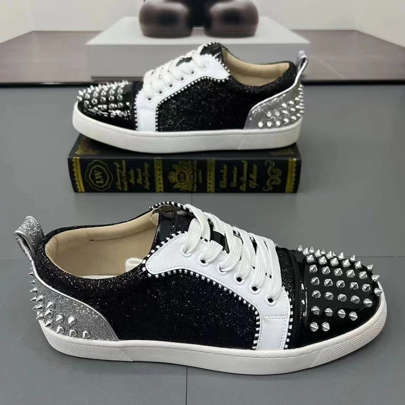 Итальянский бренд дизайнерская обувь с заклепками для мужчин повседневная