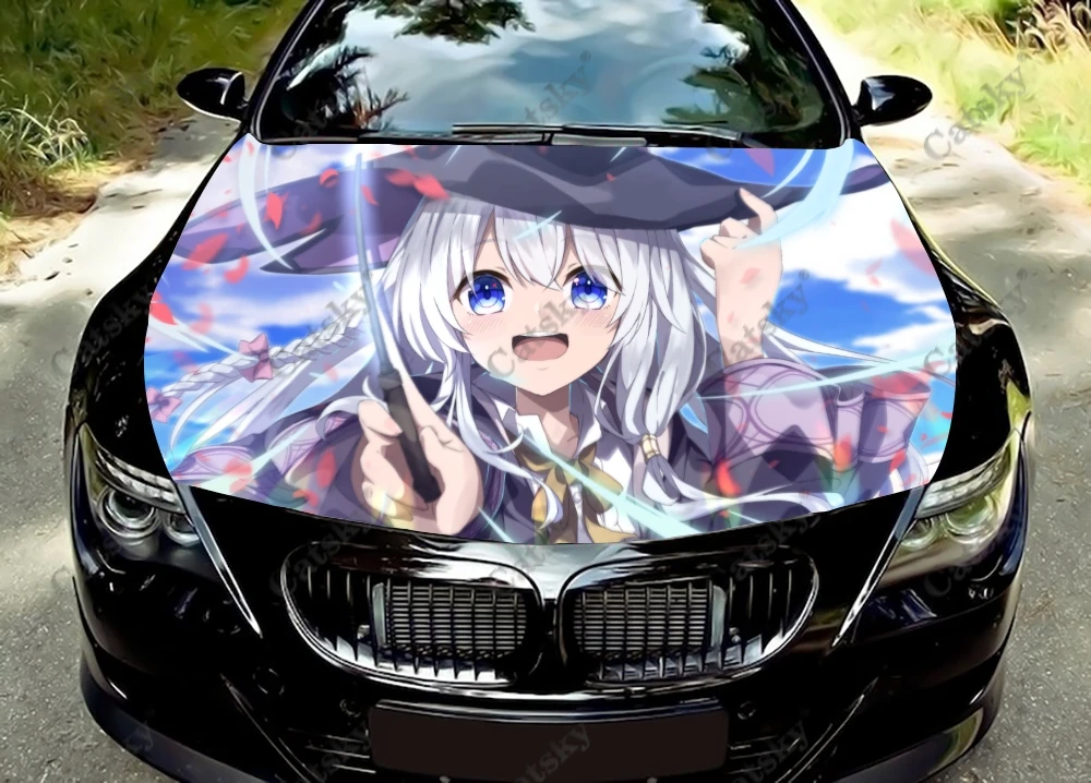 

Виниловая наклейка на капот автомобиля The Journey of Elaina, полноцветная графическая наклейка на капот автомобиля, наклейка на капот автомобиля, з...