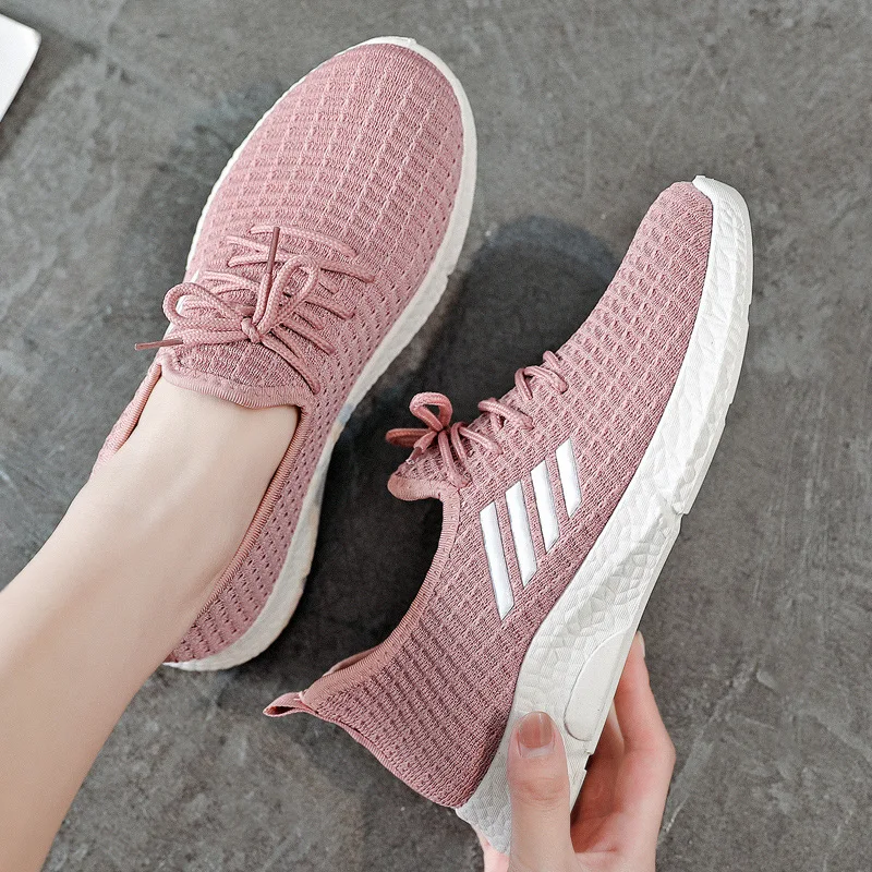 

Mesh Sneakers Soft Flat Shoes Vulcanized Shoes Non-slip Knitted Women Lucky Choice Breathable Casual Tennis Flying Weaving Shoes