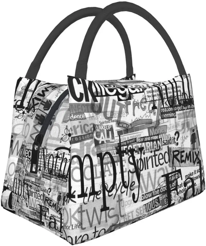 

Газетный рисунок сумка для ланча, портативный изолированный пищевой контейнер, Термосумки для ланча для пикника, женская сумка-тоут