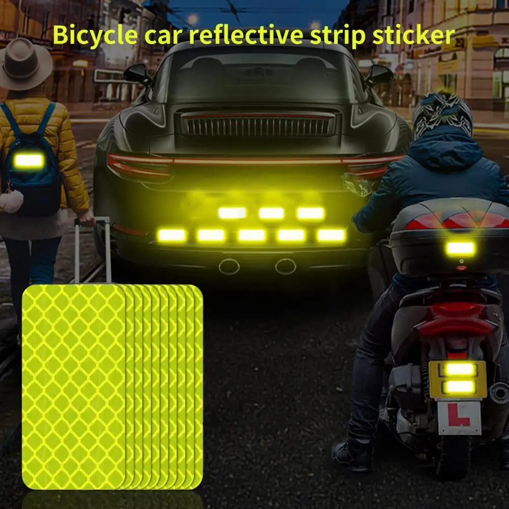 

Good Toughness 10Pcs Durable Anti Scratch Safety Warning Sticker Waterproof Reflective Sticker Personality for Bike