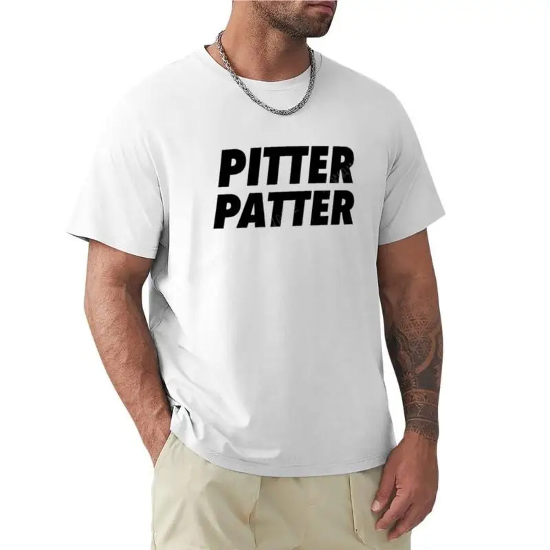

t-shirt men cotton Pitter Patter T-Shirt Aesthetic clothing tops t shirt man for men cotton summer t-shirt for man