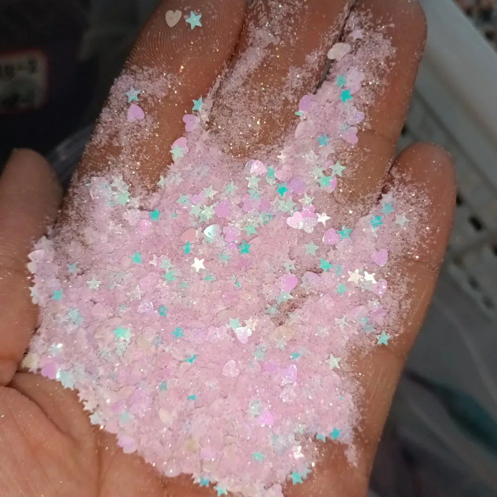 Блестки для ногтей MAFANAILS розовый фиолетовый 50г