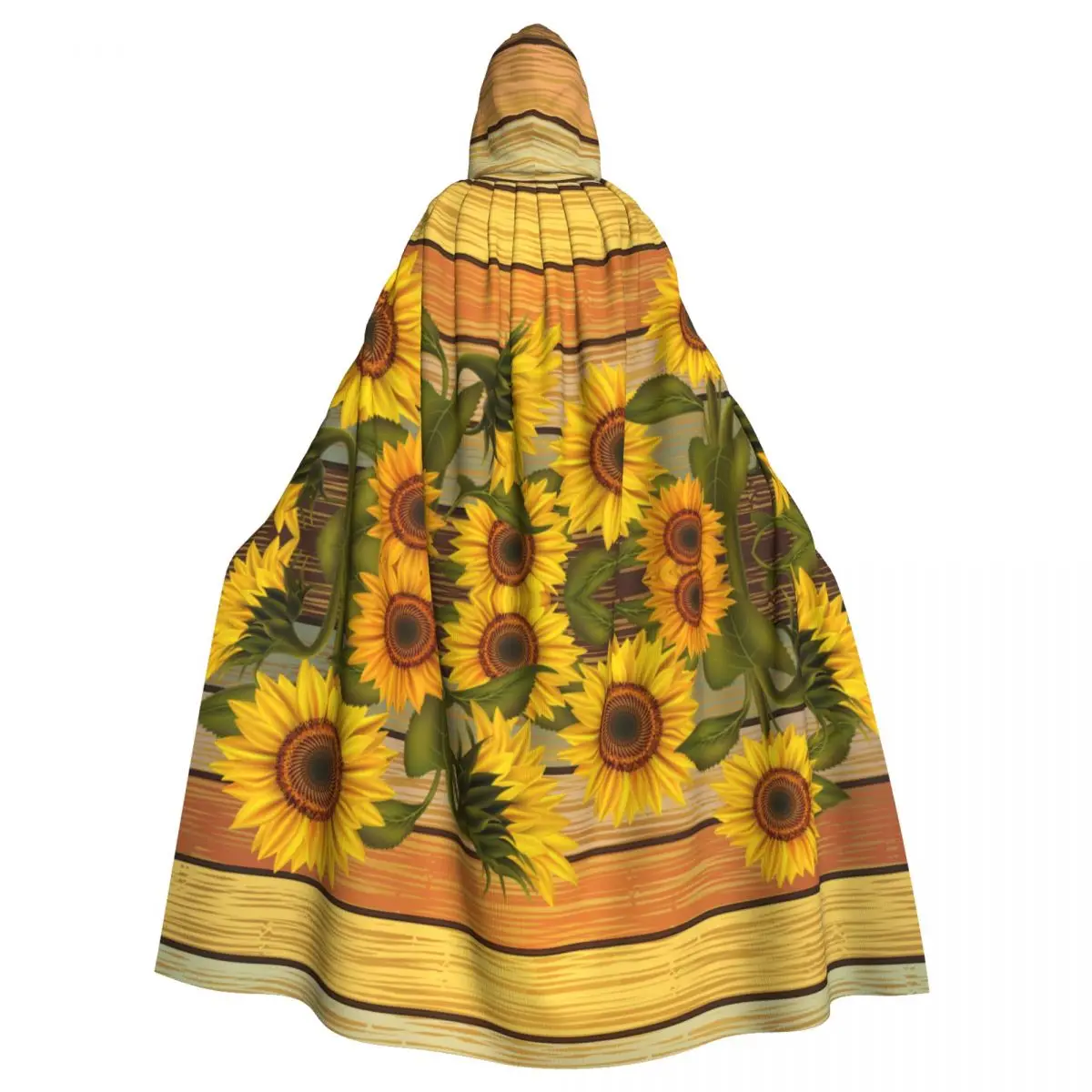 

Hooded Cloak Unisex Cloak with Hood Sunflowers And Leaves On Colored Wooden Cloak Vampire Witch Cape Cosplay Costume