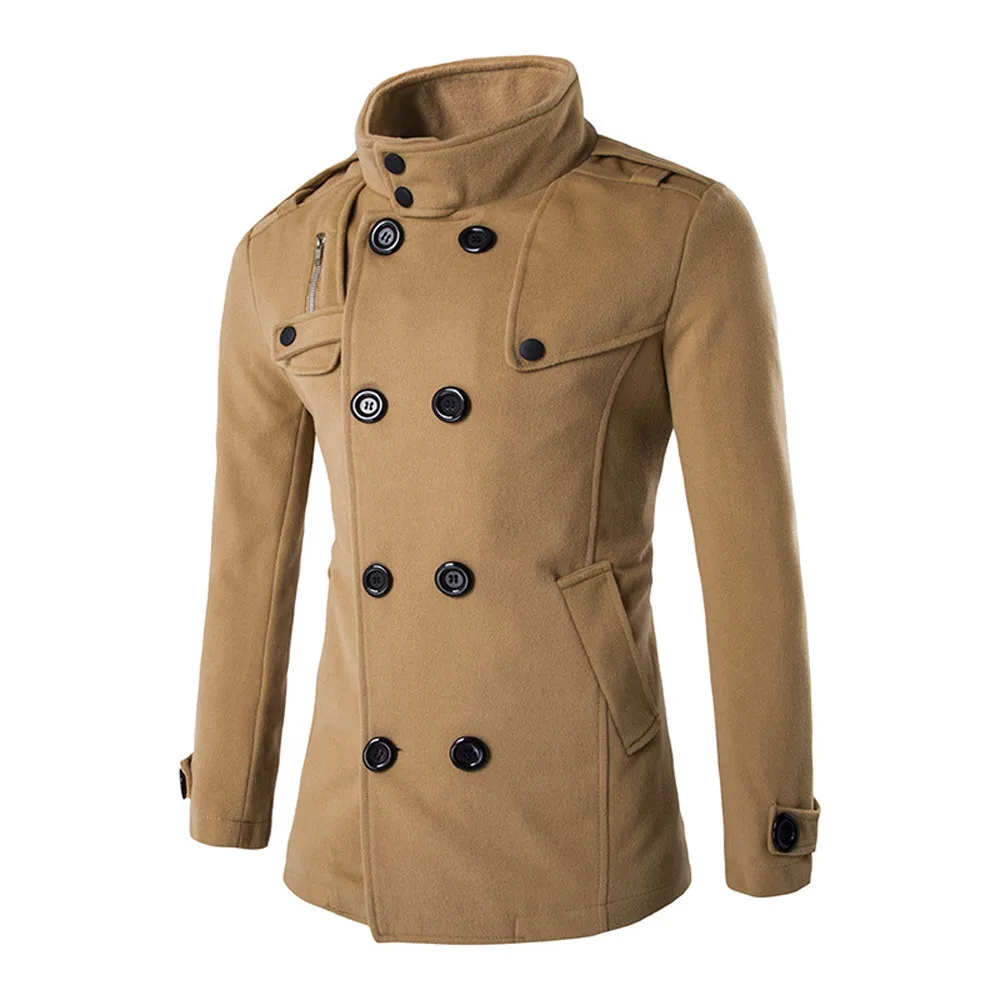 

Fashion Men Winter Wool Overcoat 2022 Men's New Casual Brand Solid Color Wool Blends Woolen Coat Male Trench Jacket Plus Size