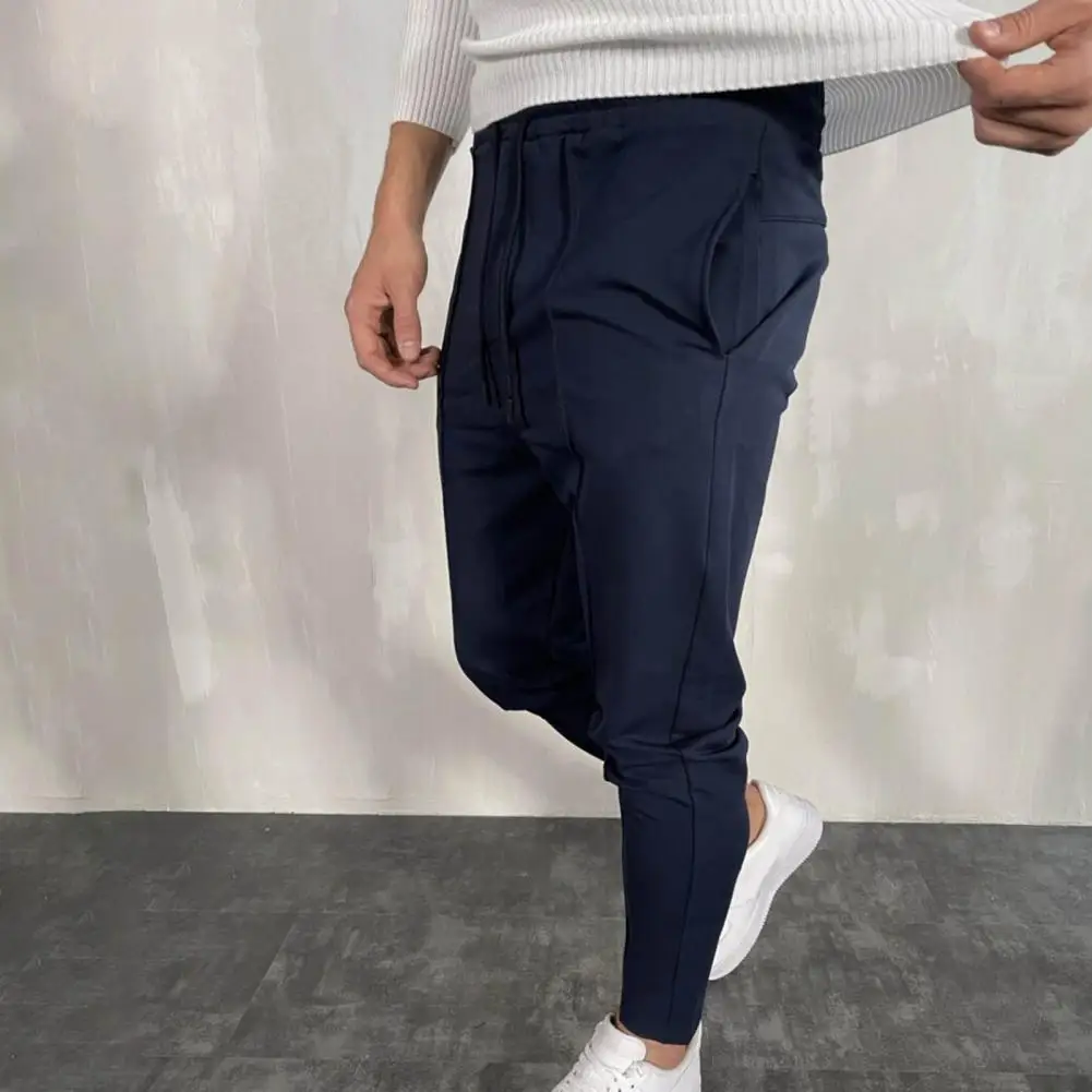 Повседневные брюки модные износостойкие мужские спортивные до щиколотки со