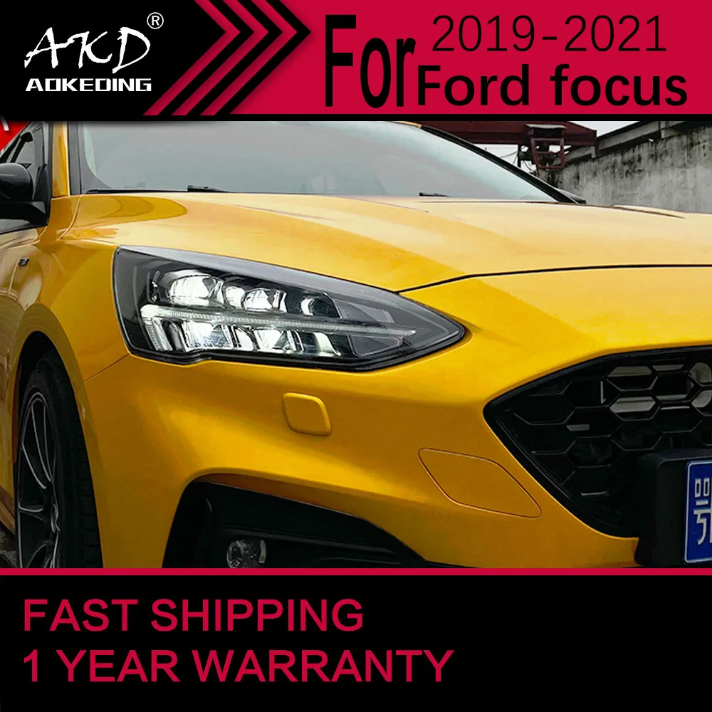 

Car Lights for Ford Focus LED Headlight 2019-2021 Head Lamp Drl Projector Lens Automotive Accessories