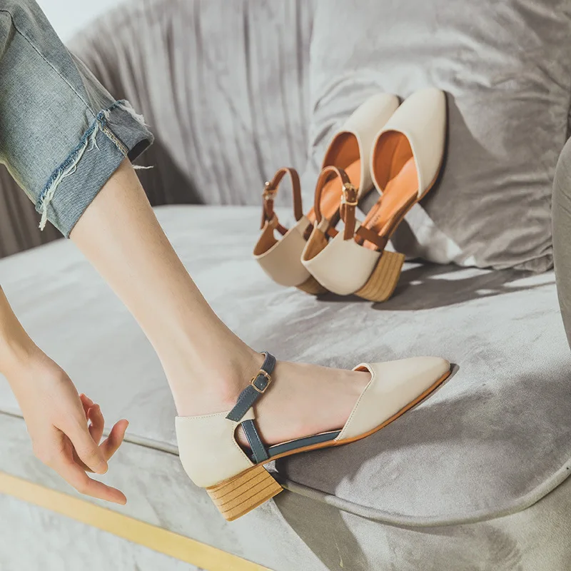 

2022 Summer New Sandals Wear Mary Jane Shoes Hollow High Heels with Hollow Sandals