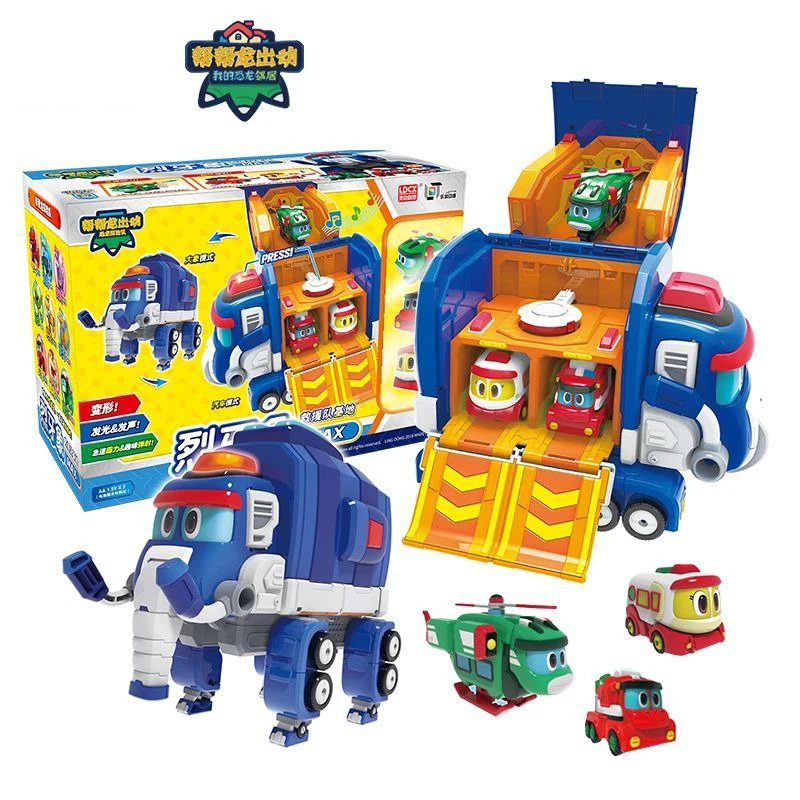 Фото Горячая новинка: Фигурка-трансформер Gogo Dino Car Rex Ping Tomo, робот-динозавр, игрушка-подарок №1