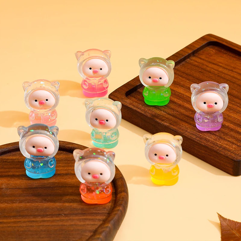 2 шт. мультяшный 3D светящийся прозрачный цветной вставной карманный поросенок