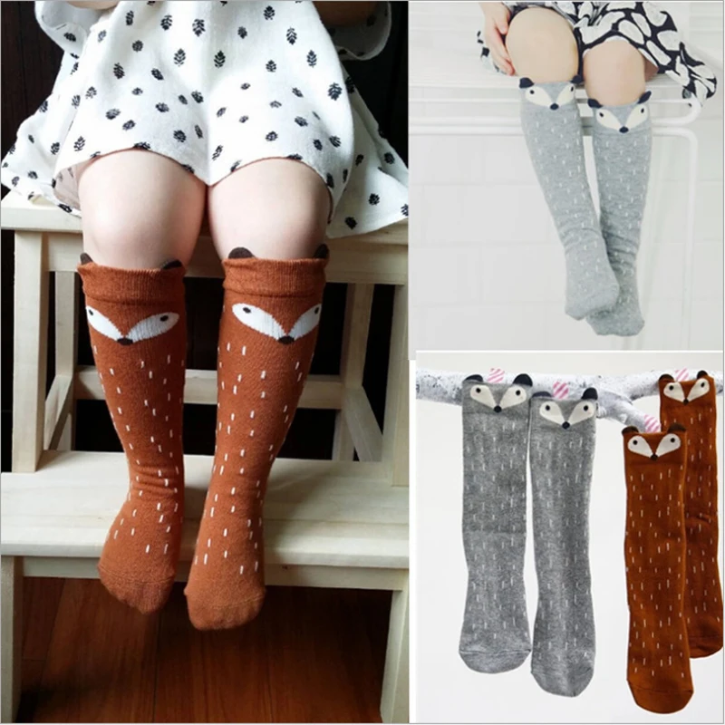 

Newborn Toddler knee high sock Baby Boy Girl fox Socks cotton Cartoon Animal Cat leg warmers For newborns infant Socks