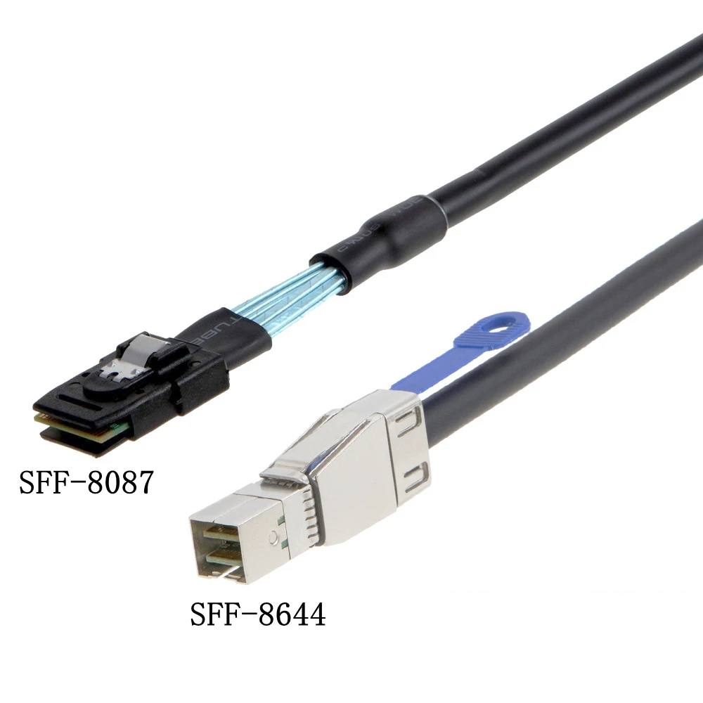 Exaternl Mini SAS 4X SFF-8644 к высокой плотности HD SFF-8088 8644 8643 и 8087 Raid-кабель для сервера данных