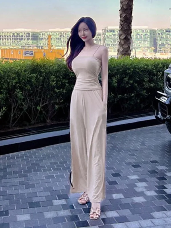 Новинка весна-лето 2024 Корейская версия жилет на бретельках с квадратным вырезом +