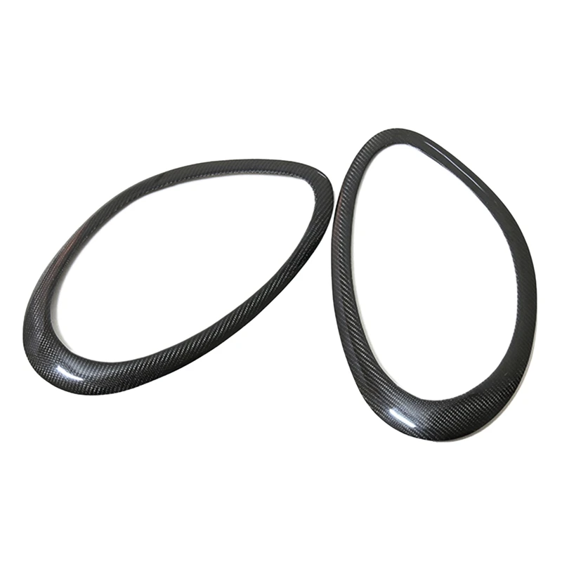 

2X Real Carbon Fiber Headlight Eyebrow Eyelids Cover Trim Front Frames For Porsche Cayman S 987 987.1 2005-2008