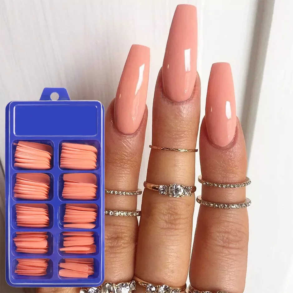 Накладные ногти 100 шт. набор для длинного прессования ногтей гроб балерина